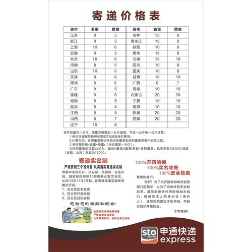 申通快递如何收费标准