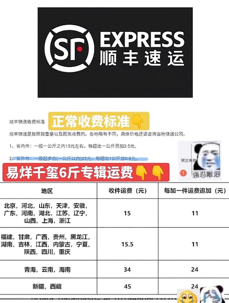 顺丰速运资费信息