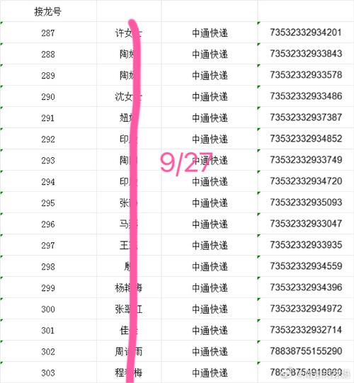 中通快递走件信息