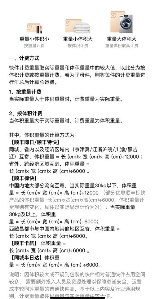 顺丰快递体积收费标准