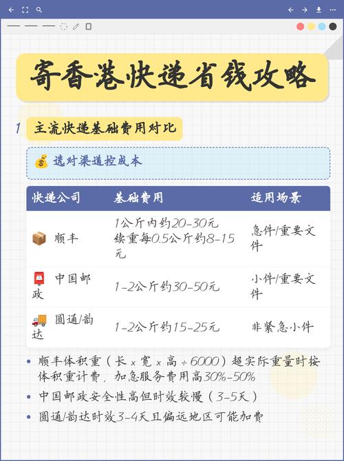 广东寄香港快递多少钱