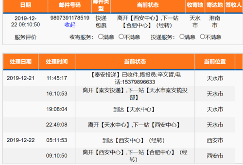 西安邮政快递电话查询
