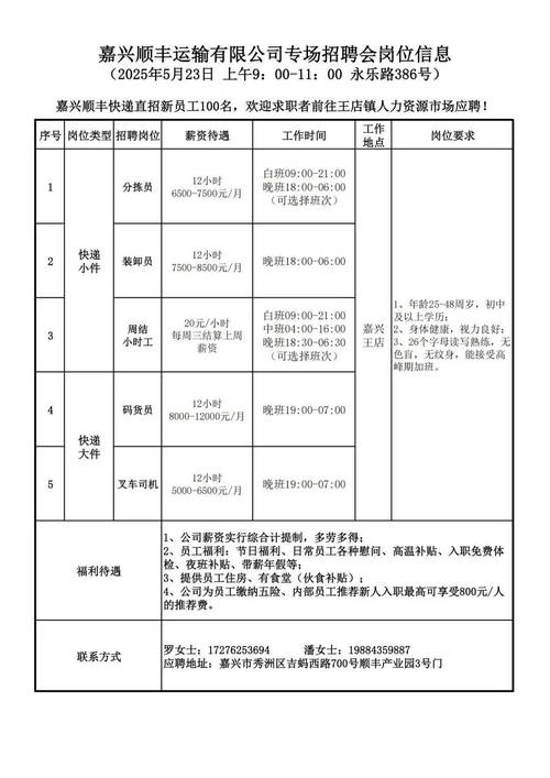 当阳顺丰招聘信息
