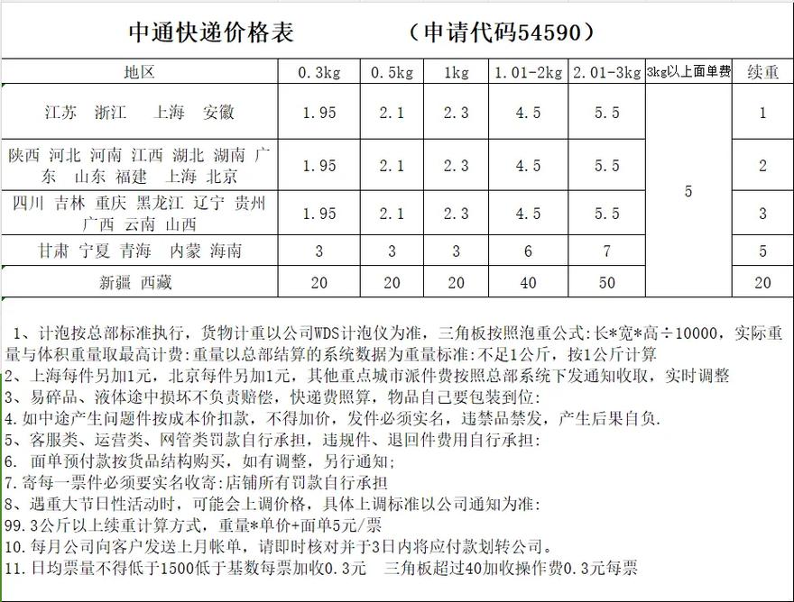 快递费用查询标准计算