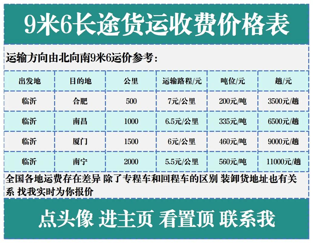 物流运费价格表查询